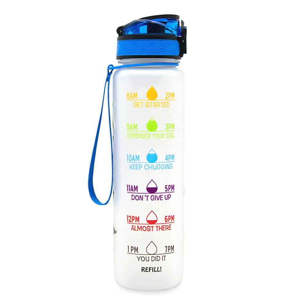 Plastic bottle frosted gradient bouncing cup water bottle sports bottle space cup travel cup