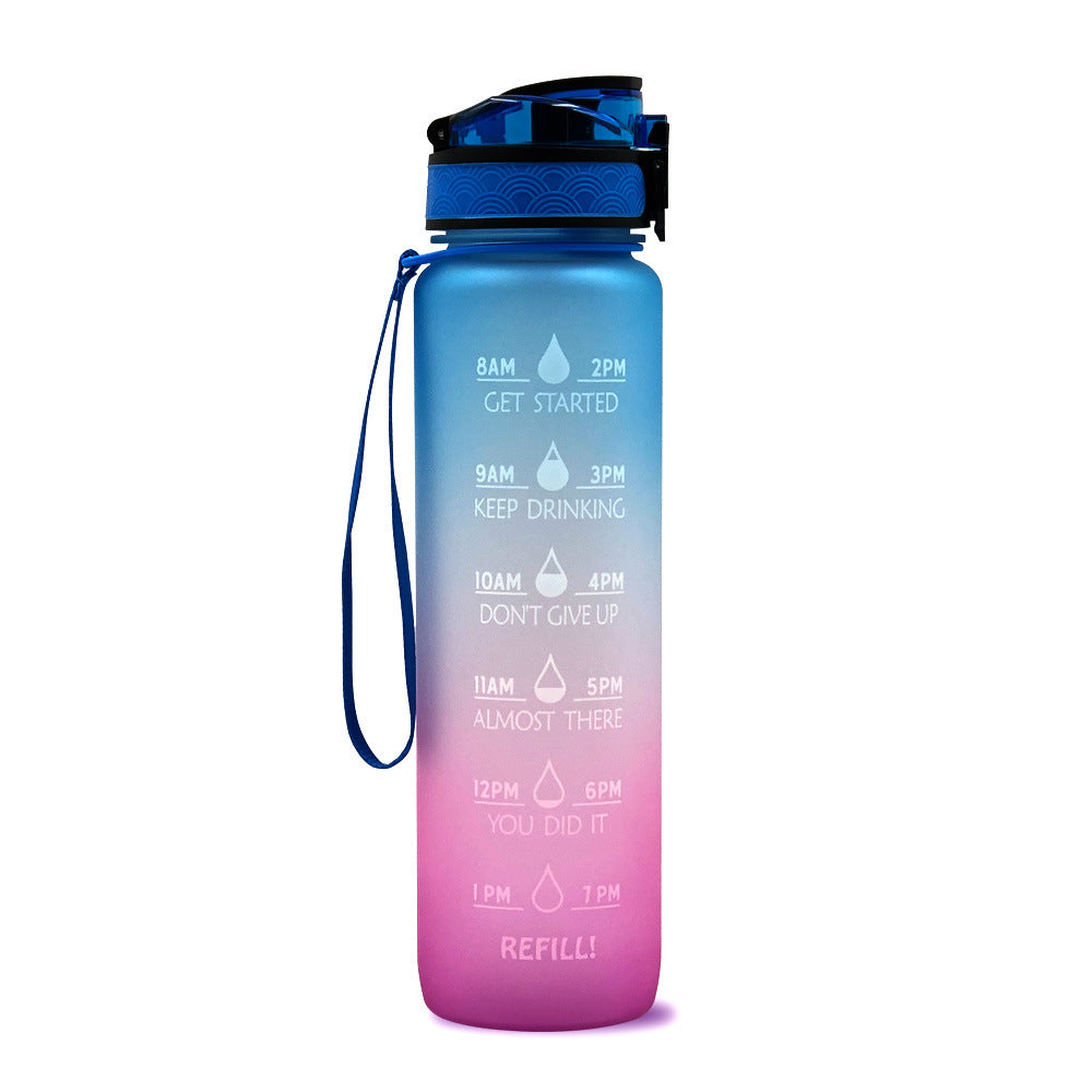 Plastic bottle frosted gradient bouncing cup water bottle sports bottle space cup travel cup