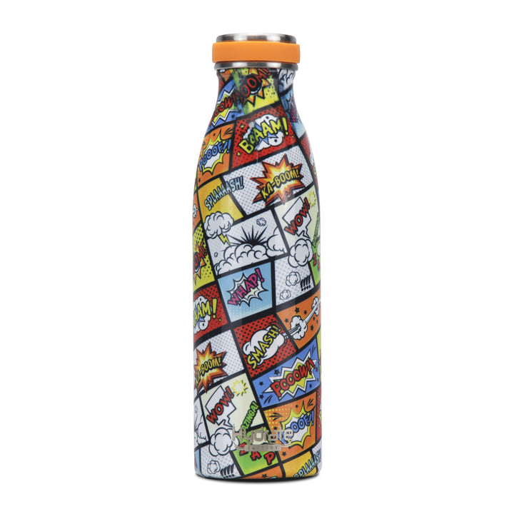 Hydrate Factory Stainless Steel Insulated Abstract Design Water Bottle For Yoga, Gym, Fitness, Cycling, Outdoor, Office, And School